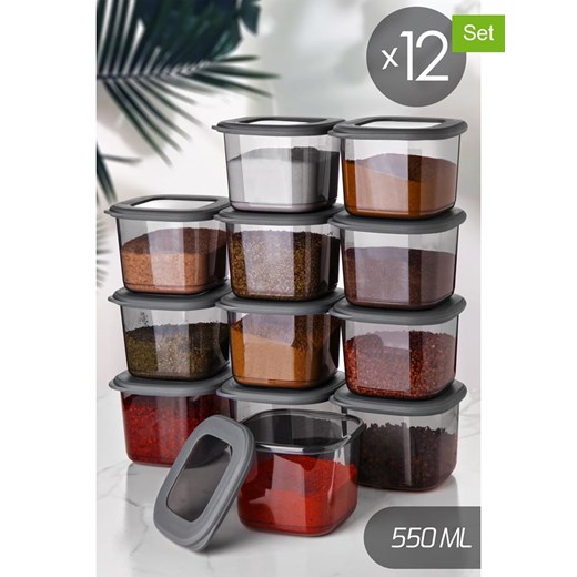 Violeta Home Pojemniki (12 szt.) w kolorze szarym - 0,55 l Violeta Home onesize okazyjna cena Limango Polska