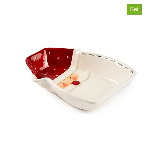 Trendy Kitchen by EXCÉLSA Miski (2 szt.) &quot;Snowman&quot; w kolorze biało-czerwonym - 12,8 x 16,8 cm ze sklepu Limango Polska w kategorii Miski - zdjęcie 173912464
