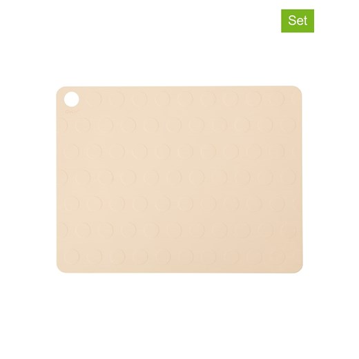 OYOY living design Podkładki stołowe (2 szt.) &quot;Dotto&quot; w kolorze beżowym - 45 x 35 cm ze sklepu Limango Polska w kategorii Podkładki na stół - zdjęcie 173913741