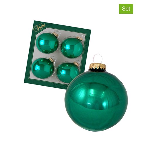 Krebs Glas Lauscha Bombki (4 szt.) w kolorze zielonym ze sklepu Limango Polska w kategorii Dekoracje bożonarodzeniowe - zdjęcie 173913803
