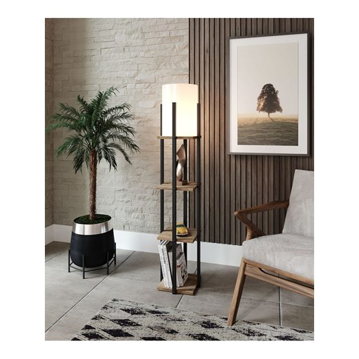 Opviq Lampa stojąca w kolorze czarno-jasnobrązowym - wys. 135 cm ze sklepu Limango Polska w kategorii Oświetlenie - zdjęcie 173915342