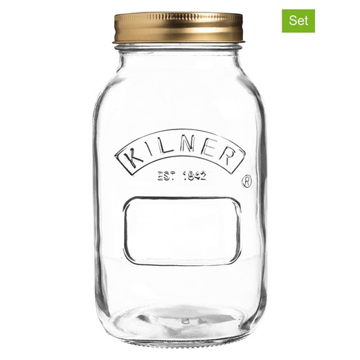 Kilner Słoiki (2 szt.) na przetwory - 1 l Kilner onesize okazyjna cena Limango Polska