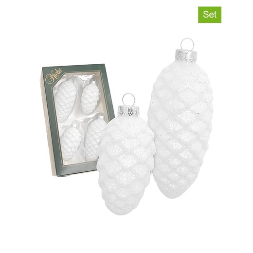 Krebs Glas Lauscha Ozdoby choinkowe (4 szt.) w kolorze białym ze sklepu Limango Polska w kategorii Dekoracje bożonarodzeniowe - zdjęcie 173926801