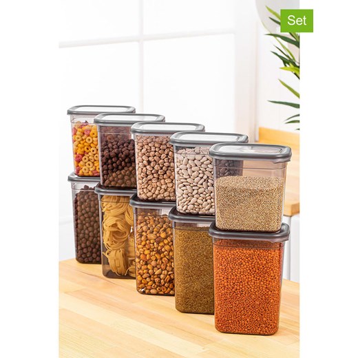 Violeta Home Pojemniki (10 szt.) w kolorze antracytowym ze sklepu Limango Polska w kategorii Pojemniki kuchenne - zdjęcie 173929514