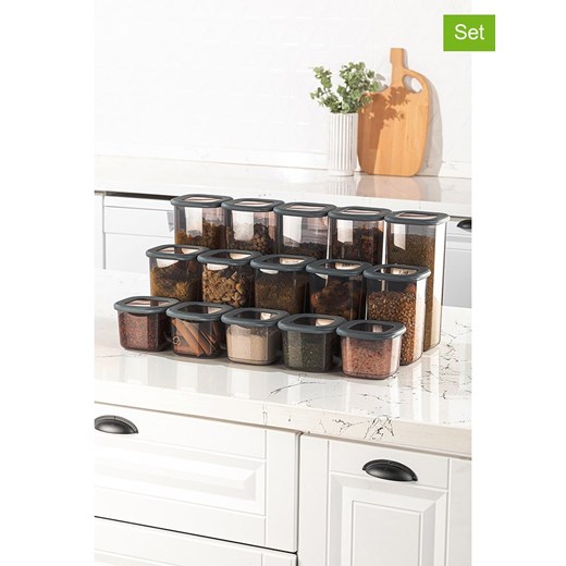 Violeta Home Pojemniki (15 szt.) w kolorze antracytowym ze sklepu Limango Polska w kategorii Pojemniki kuchenne - zdjęcie 173929532