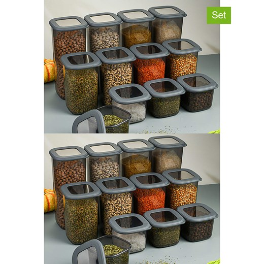 Violeta Home Pojemniki (24 szt.) w kolorze antracytowym ze sklepu Limango Polska w kategorii Pojemniki kuchenne - zdjęcie 173929540