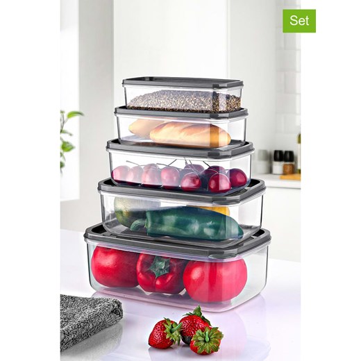 Violeta Home Pojemniki (5 szt.) w kolorze antracytowym ze sklepu Limango Polska w kategorii Pojemniki kuchenne - zdjęcie 173929583