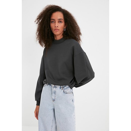 trendyol Bluza w kolorze ciemnoszarym ze sklepu Limango Polska w kategorii Bluzy damskie - zdjęcie 173933360
