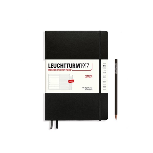 LEUCHTTURM1917 Kalendarz tygodniowy i notatnik w kolorze czarnym - 17,8 x 25,4 cm ze sklepu Limango Polska w kategorii Akcesoria biurowe - zdjęcie 173933511