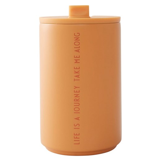 Design Letters Kubek termiczny &quot;Life is...&quot; w kolorze pomarańczowym - 350 ml ze sklepu Limango Polska w kategorii Kubki termiczne - zdjęcie 173937294
