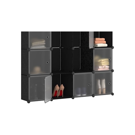 IDOMYA Essentials Szafa wielofunkcyjna w kolorze czarnym - 143 x 178 x 36 cm Idomya Essentials onesize okazja Limango Polska
