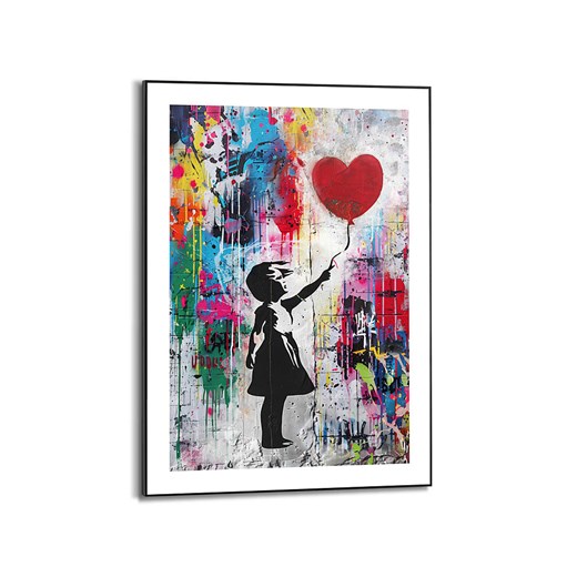 Orangewallz Druk artystyczny &quot;Concrete Balloon Girl&quot; w ramce - 50 x 70 cm ze sklepu Limango Polska w kategorii Obrazy - zdjęcie 173943900