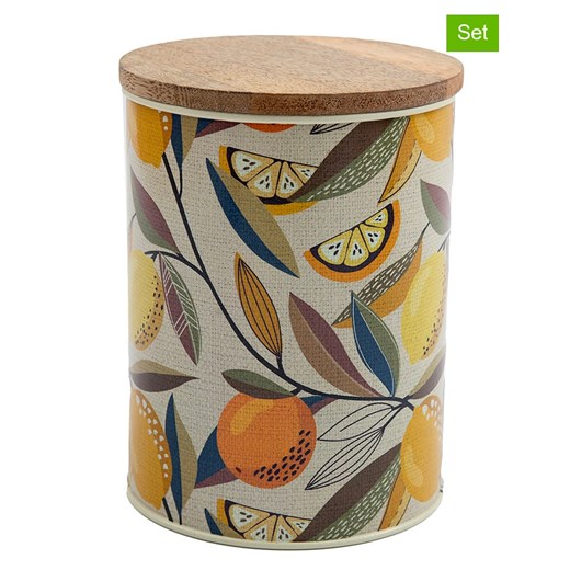 SiL Interiors Pojemniki (2 szt.) w kolorze turkusowo-kremowym - wys. 13,5 x Ø 10 cm ze sklepu Limango Polska w kategorii Pojemniki kuchenne - zdjęcie 173944720