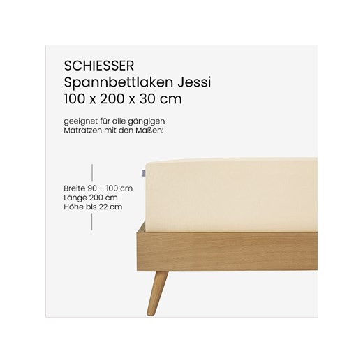 Schiesser Prześcieradło w kolorze kremowym na gumce z mako-dżerseju Schiesser 100x200 cm okazja Limango Polska
