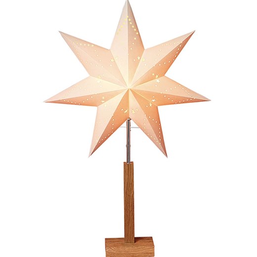 STAR Trading Lampa stojąca &quot;Karo&quot; w kolorze beżowym - 43 x 70 cm ze sklepu Limango Polska w kategorii Lampy stołowe - zdjęcie 173947502