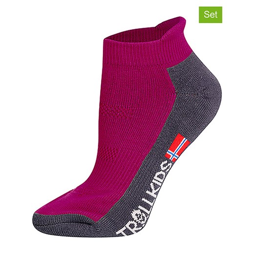 Trollkids Skarpety turystyczne (2 pary) &quot;Low Cut Socks II&quot; w kolorze różowym ze sklepu Limango Polska w kategorii Skarpetki dziecięce - zdjęcie 173948743