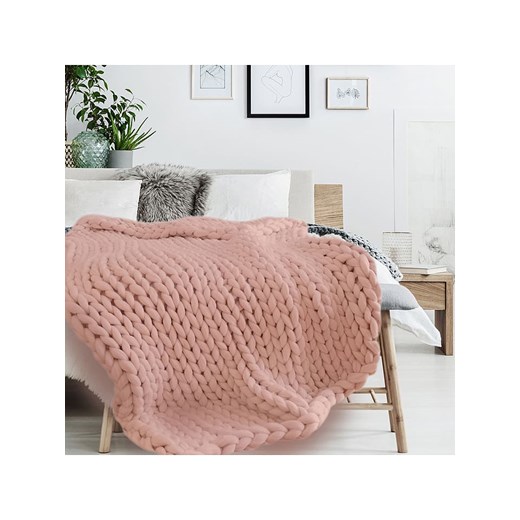 THE HOME DECO FACTORY Pled w kolorze szaroróżowym - 150 x 120 cm ze sklepu Limango Polska w kategorii Narzuty i kapy - zdjęcie 173949260