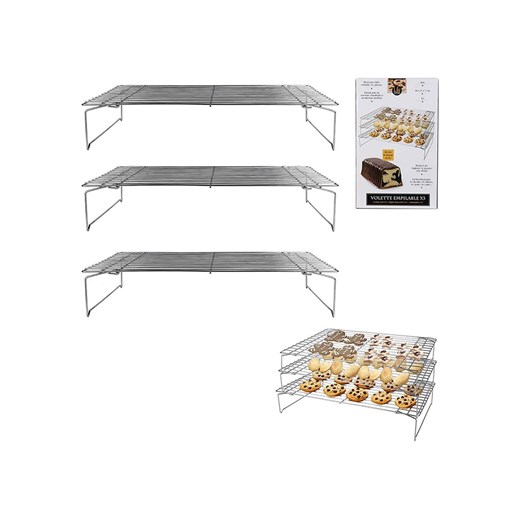COOK CONCEPT Kratka w kolorze srebrnym do stygnięcia wypieków - 40 x 7 x 25 cm ze sklepu Limango Polska w kategorii Akcesoria do pieczenia - zdjęcie 173951473