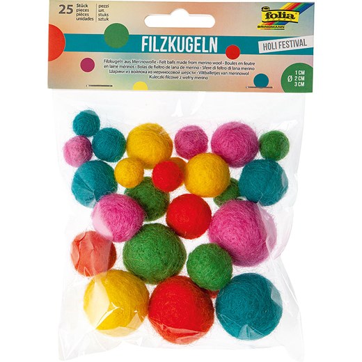 folia PAPER Kulki filcowe (25 szt.) &quot;Holi Festival&quot; w różnych kolorach ze sklepu Limango Polska w kategorii Zabawki - zdjęcie 173951552