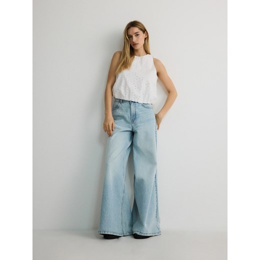 Reserved - Bluzka typu bombka - biały Reserved S Reserved