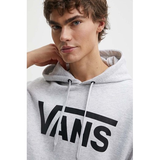 Vans bluza męska kolor szary z kapturem z nadrukiem VN000HNX1QI1 ze sklepu ANSWEAR.com w kategorii Bluzy męskie - zdjęcie 173953643