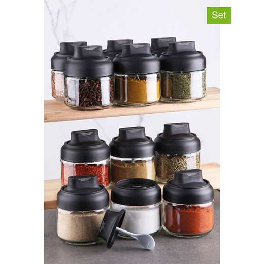 Violeta Home Słoiki (12 szt.) w kolorze czarnym - 300 ml ze sklepu Limango Polska w kategorii Pojemniki kuchenne - zdjęcie 173954984