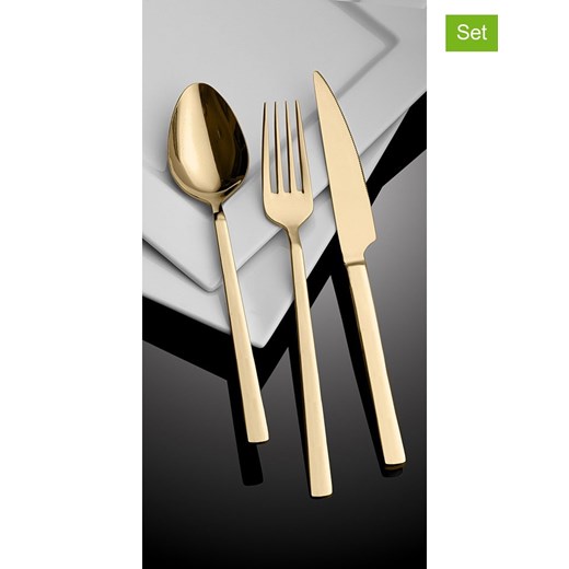 Hermia 36-częściowy zestaw sztućców w kolorze złotym Hermia onesize wyprzedaż Limango Polska