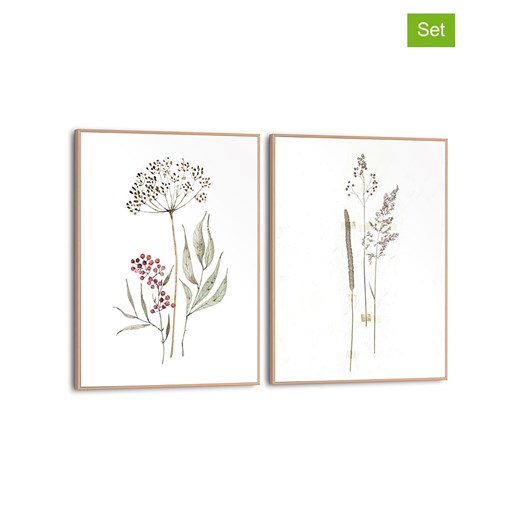 Orangewallz Druki artystyczne (2 szt.) &quot;Dried Flowers and Grasses Set&quot; w ramce - 30 x 40 cm ze sklepu Limango Polska w kategorii Obrazy - zdjęcie 173955992