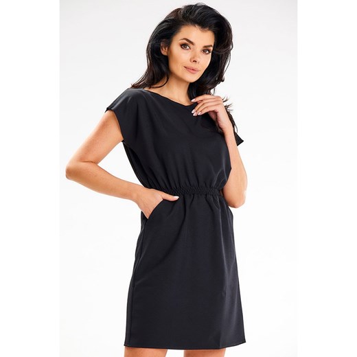 Sukienka AWAMA z dekoltem w łódkę luźna 