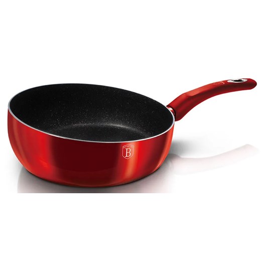 Aluminiowy czerwony wok na każdy typ kuchenki 26cm M3-M47 ze sklepu Edinos.pl w kategorii Naczynia - zdjęcie 173958914
