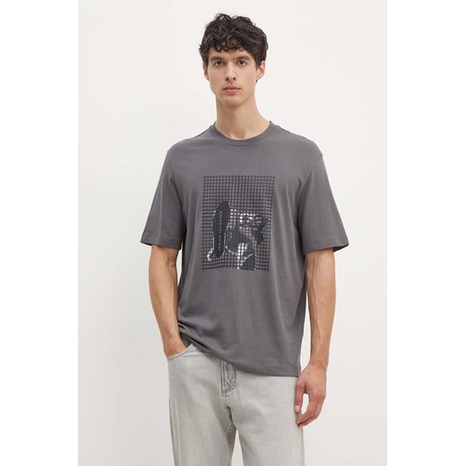 Armani Exchange t-shirt bawełniany męski kolor szary z nadrukiem 6DZTLD ZJ9JZ ze sklepu ANSWEAR.com w kategorii T-shirty męskie - zdjęcie 173962203