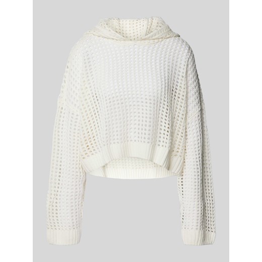 Sweter krótki z dzianiny z ażurowym wzorem ze sklepu Peek&Cloppenburg  w kategorii Swetry damskie - zdjęcie 173962690