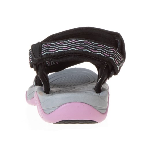 Czarne sandały damskie CMP na płaskiej podeszwie tkaninowe wiązane 