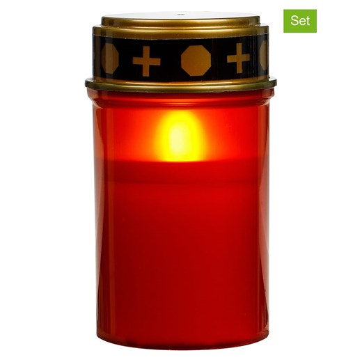 Garden Hero Znicze LED (6 szt.) w kolorze czerwonym - wys. 12,5 x Ø 7 cm ze sklepu Limango Polska w kategorii Perfumy męskie - zdjęcie 173965562