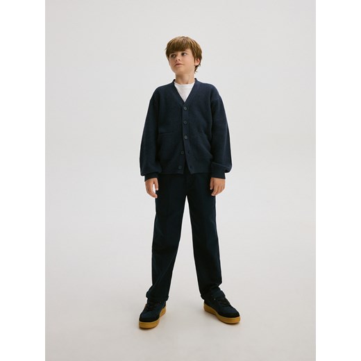 Reserved - Strukturalny kardigan z kieszeniami - granatowy Reserved 164 (13 lat) Reserved