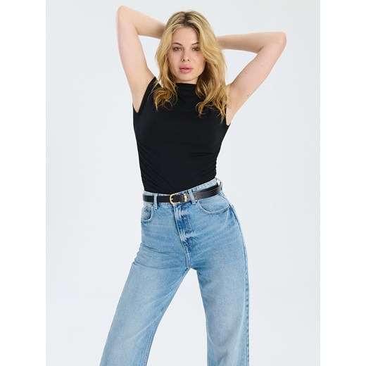 Sinsay - Koszulka z półgolfem - czarny Sinsay M Sinsay