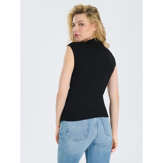 Sinsay - Koszulka z półgolfem - czarny Sinsay XS Sinsay