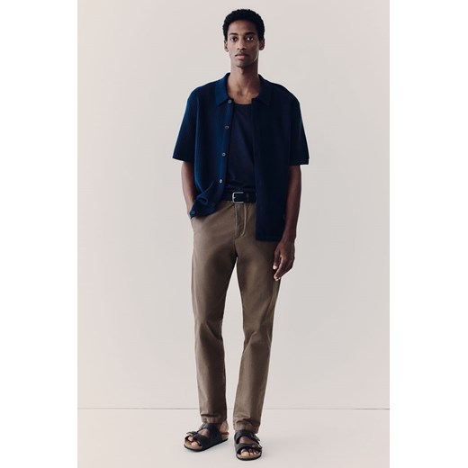 H & M - Bawełniane spodnie chinos Slim Fit - Beżowy ze sklepu H&M w kategorii Spodnie męskie - zdjęcie 173966731