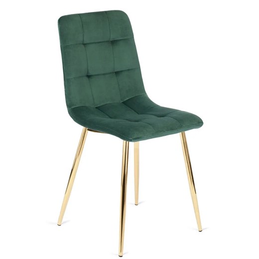 Zielone welurowe eleganckie krzesło w stylu glamour - Patrix ze sklepu Edinos.pl w kategorii Krzesła - zdjęcie 173967420