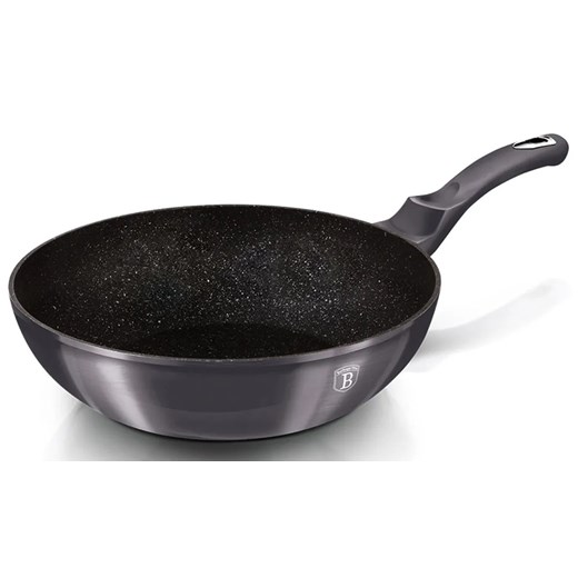 Aluminiowy wok z potrójną powłoką granitową 28cm S6-H17 ze sklepu Edinos.pl w kategorii Naczynia - zdjęcie 173967490