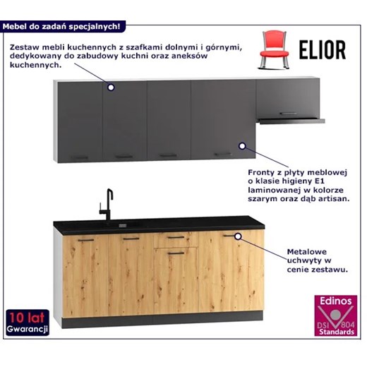 Komplet mebli kuchennych - Rimer 36X 1,8 x 2,4 m Elior One Size Edinos.pl