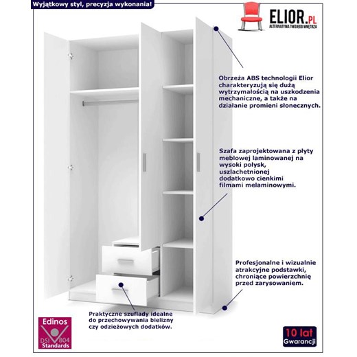 Szafa Lines S3 - biały połysk Elior One Size Edinos.pl