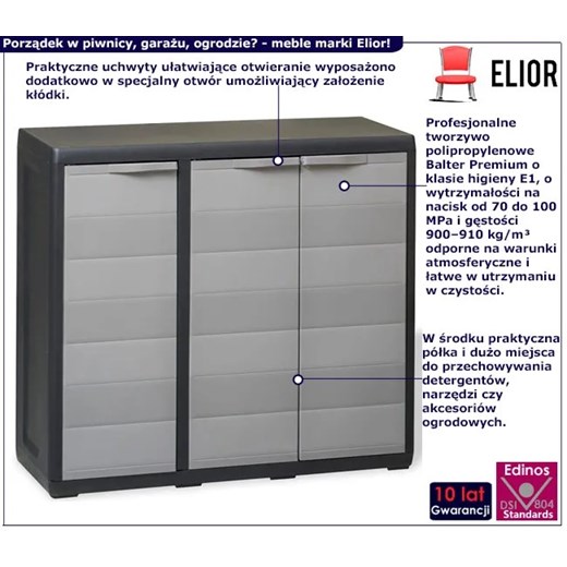 Trzydrzwiowa szafka gospodarcza do piwnicy - Govo 4X Elior One Size Edinos.pl