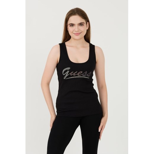 GUESS Czarny top Logo Tank, Rozmiar M ze sklepu outfit.pl w kategorii Bluzki damskie - zdjęcie 173970133