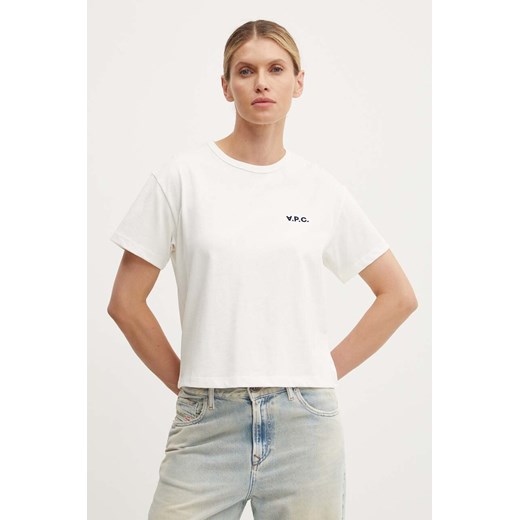 A.P.C. t-shirt bawełniany t-shirt boxy petit vpc damski kolor biały COHBQ.F26390 ze sklepu ANSWEAR.com w kategorii Bluzki damskie - zdjęcie 173970740