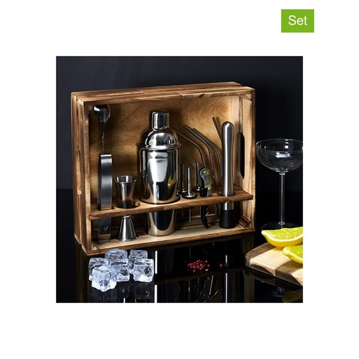 COOK CONCEPT 15-częściowy zestaw w kolorze srebrno-czarnym do koktajli ze sklepu Limango Polska w kategorii Naczynia - zdjęcie 173971033