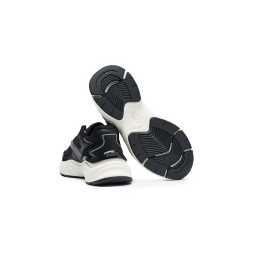 Buty sportowe damskie Karl Lagerfeld sneakersy wiązane czarne tkaninowe na platformie