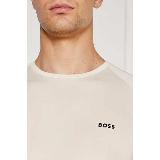 T-shirt męski beżowy BOSS HUGO z krótkim rękawem casualowy