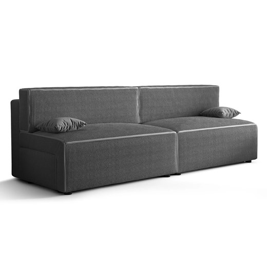 Szara rozkładana sztruksowa sofa - Lider 3X ze sklepu Edinos.pl w kategorii Sofy i kanapy - zdjęcie 173974804