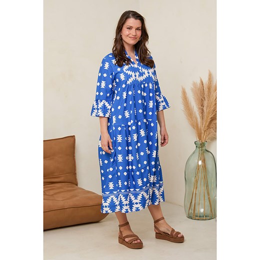 Sukienka Curvy Lady z długim rękawem luźna midi 